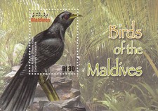 Maldives MNH Sc 3008 Souvenir sheet Value $ 4.75 us $$  Birds
