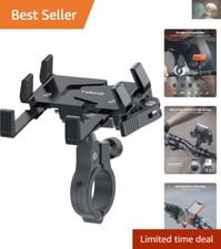 Quick-Release Handlebar Phone Mount for Bikes  Motorcycles - Black Aluminum