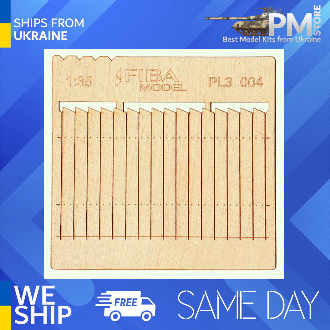 Model Scene PL3-004 1/35 Wooden fence Saw toothed privacy fence