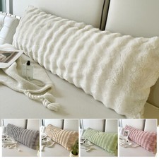 Winter Faux Rabbit Plush Pillowcase Pillow  Cover Long Couch Throw Zipper Couple