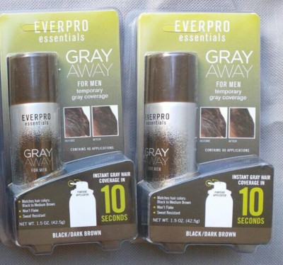 Pack of 2 Everpro Gray Away For Men 1.5 Oz New in Pack Black Dark Brown 