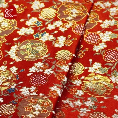 Japonais Faux Soie Nishijin Floral Tissu Jacquard Brocart Damas DIY Sac Rétro - Photo 1/4