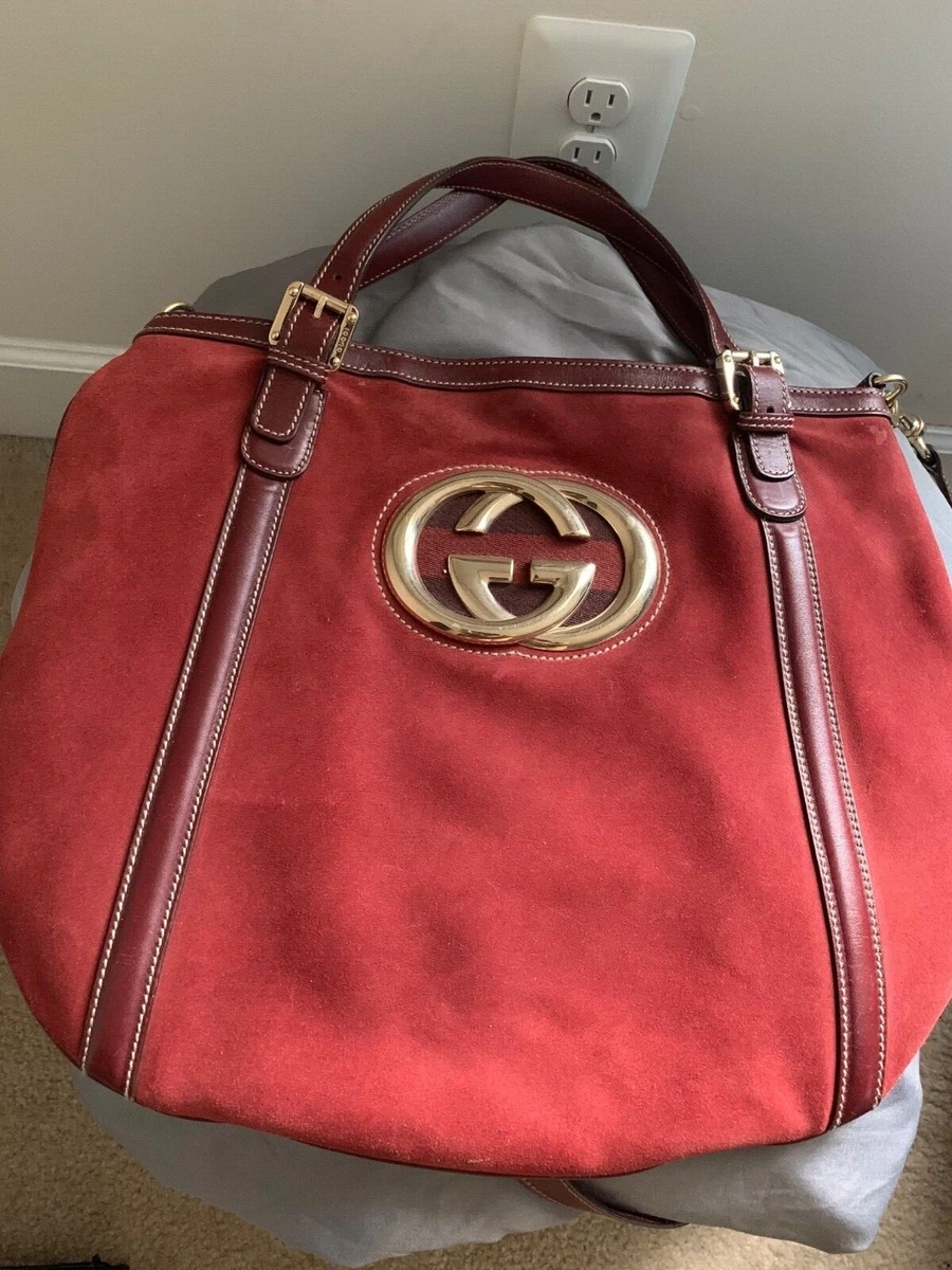 Gucci Britt GG Suede Shoulder Bag