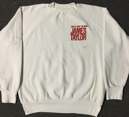 80s James Taylor Thats Why Im Here Faded Distress Promo 1980s vintage concert t-shirt, vintage, single stitch, B+ condition