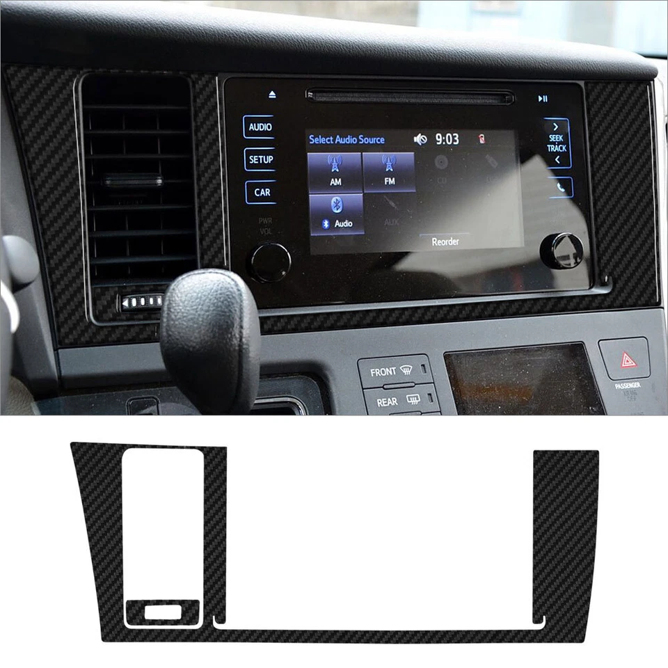 68Pcs Carbon Fiber Full Interior Kit Set Cover Trim For Toyota Sienna 2015-2020 - Image 4 of 4