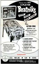 1967 "Beatniks" by Chicago Coin Classic Pinball Machine Promo Reprint Ad