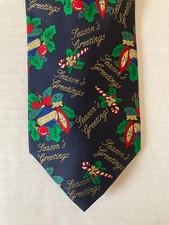 Holidays for JC Penney Men's Necktie Tie Silk Christmas Novelty Made in USA