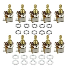 10x Guitar Push Push Pot Potentiometer Copper Short Split Shaft Pot A B 250 500K