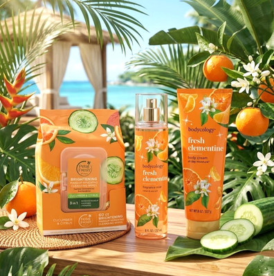 Tropical Island Bodycare Set - Bodycology Fresh Clementine Set & Facial Wipes