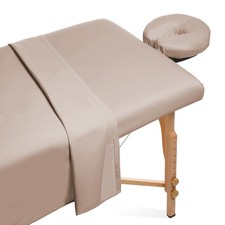 3pc Microfiber Massage Table Sheet Set - Salon Spa Covers - Sand