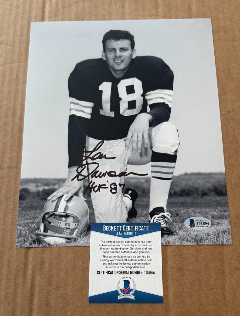 Len Dawson Autographed Signed Cleveland Browns 8X10 PHOTO W/HOF87 BECKETT COA 