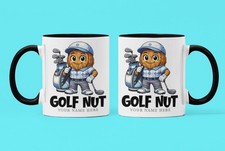 Golf Nut 11oz Personalised Gift Mug Golf Gift Fathers Day Birthday Gift Idea