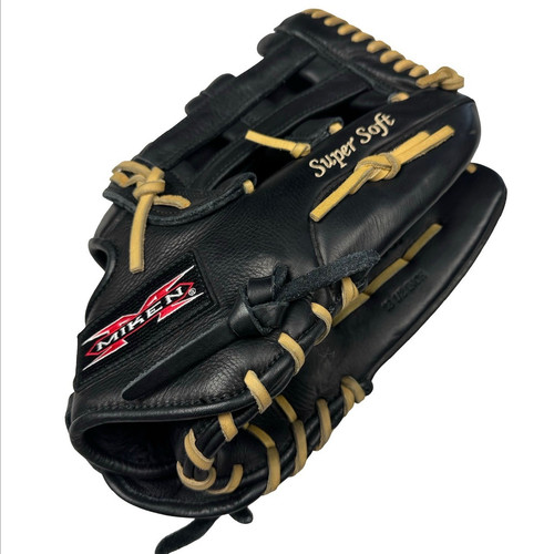 Miken MS135SP 13.50 " Super Soft" H-Web Slowpitch Softball Glove RHT Black