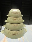 Vintage Pyrex glass Forest Fancies Mushroom Cinderella Nesting Mixing Bowls