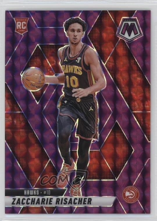 2024 Panini Mosaic Rookies Purple Prizm 41/99 Zaccharie Risacher #213 Rookie RC