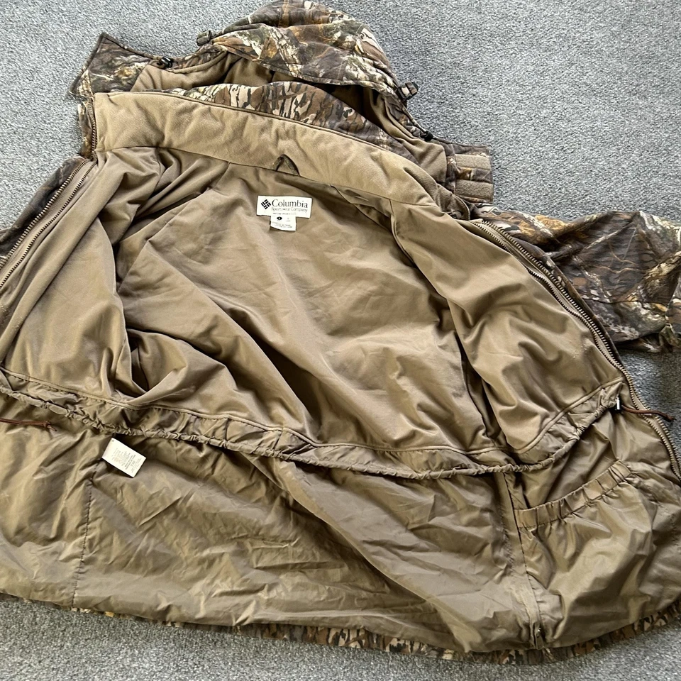 Chaqueta Columbia Para Hombre Grande Marrón Roble Musgo Camuflada Caza Aislante Capucha HM4240 Foto 2 de 4