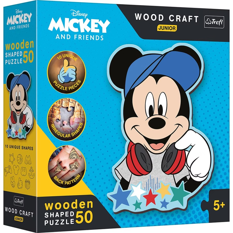 Trefl Junior Disney Mickey Wood Craft Junior Holz Form Puzzle 50 Teile OVP