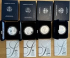 Four Proof Silver Eagles 2005, 2006, 2007, 2008