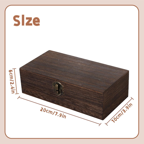 Vintage Wood Storage Box Rectangular Solid Wood Gift Box Keepsake Boxes ...