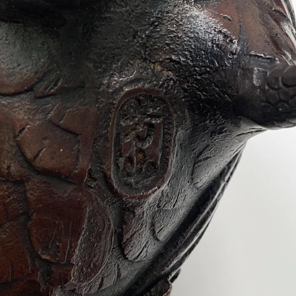 Bronze Rooster Statue 12.2 inch Japanese Metalwork Figurine by Yoshiyama Japan - Image 3 of 4