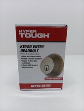 Hyper Tough Keyed Entry Deadbolt Antique Brass Finish Complete, New