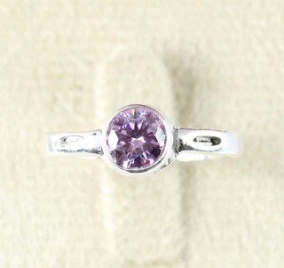 Anniversary Deal Purple Diamond Solitaire 1.27 Ct Certified Round Ring See Video