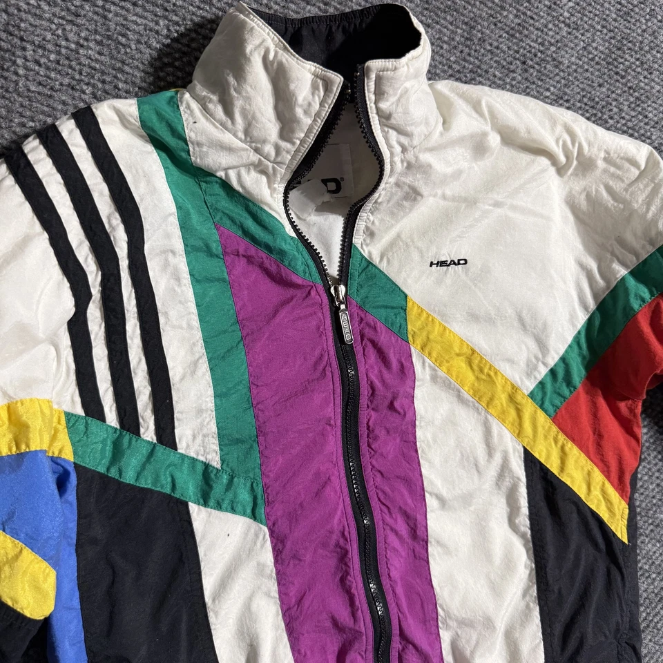 Chaqueta cortavientos vintage años 90 Head Color Block para hombre talla múltiple S retro Foto 3 de 4