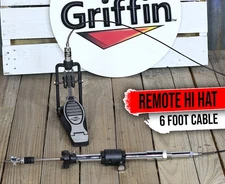 Remote Hi Hat Cymbal Stand - GRIFFIN Auxiliary Cable Foot Pedal Drum High HiHat