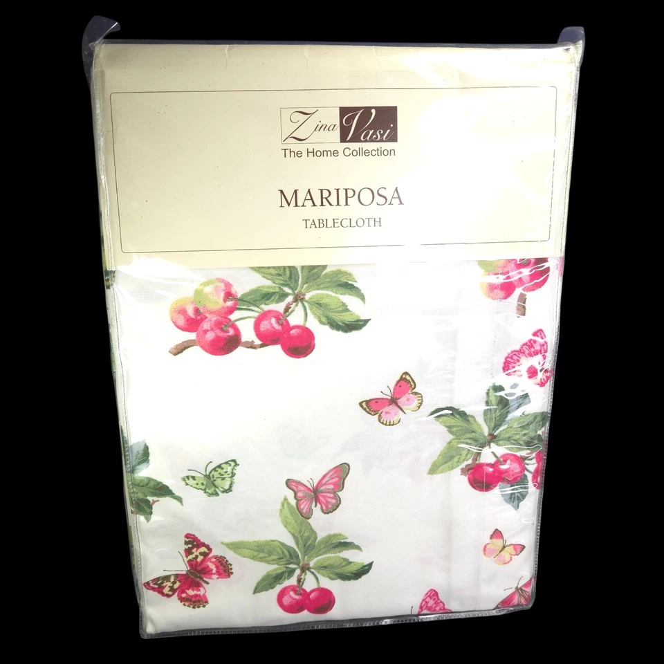Kirschen Schmetterling Tischdecke 60 x 84 länglich Sommer Frühling Rot Kirschgrün Neu
