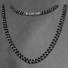 SilberDream Collier 925 Silber 45cm Panzerkette Schmuck silber schwarz SDK21445S