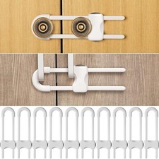 10 Pack U-Shaped Cabinet Locks for Babies Child Safety Drawer Proofing Locks