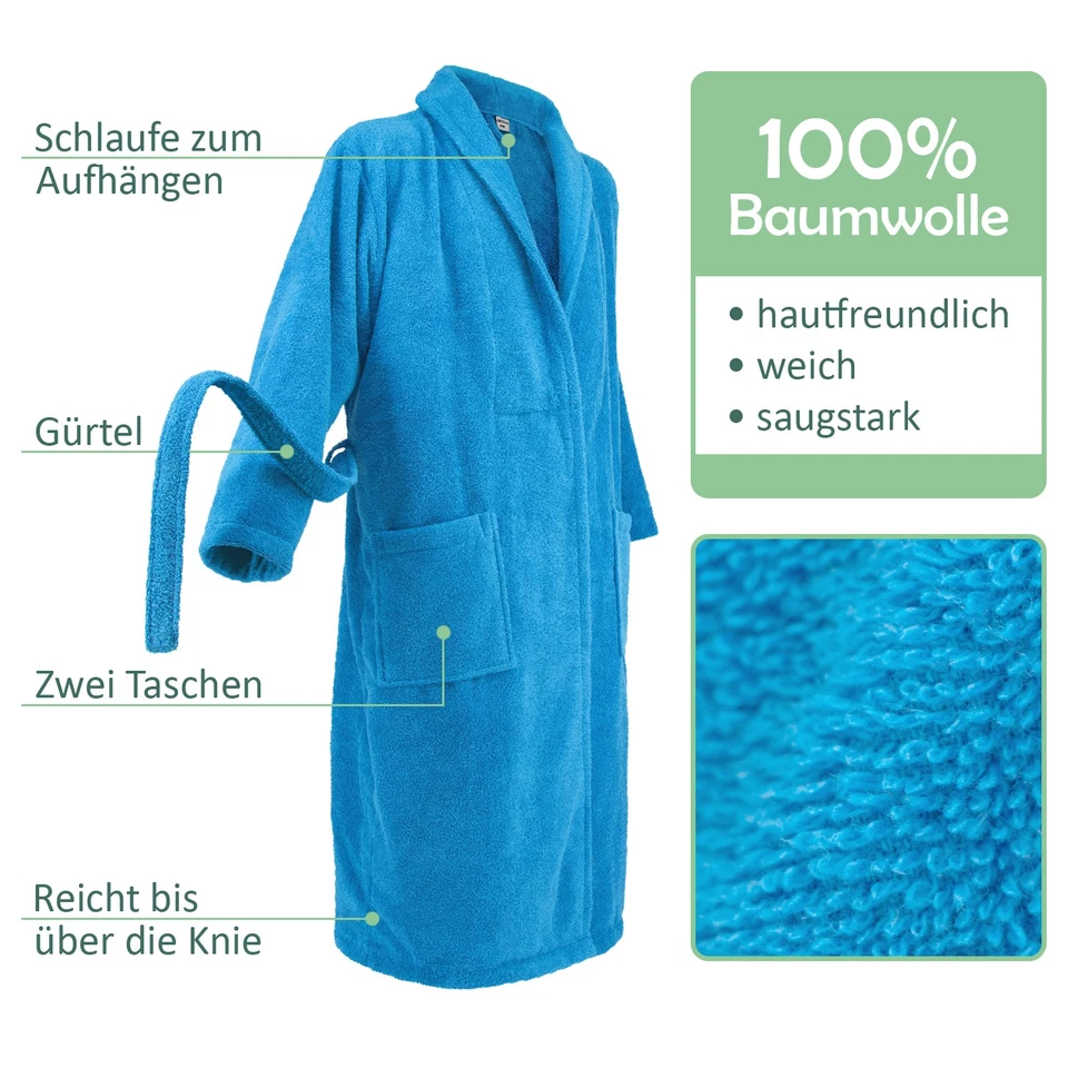 Celodoro Albornoz Mujer y Hombre Algodón Puro - Imagen 2 de 4