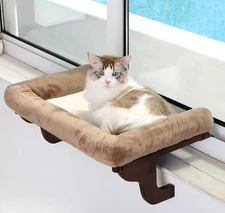 Cat Perch Window Sill Bolster Orthopedic Hammock Hardwood Robust Metal Frame