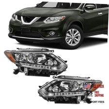 Fit for 2014-2016 Nissan Rogue Headlights Assembly Halogen Headlamp with LED