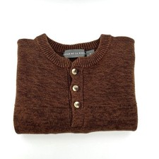 Oscar De La Renta 100 Cotton Henley Sweater Men's Size M