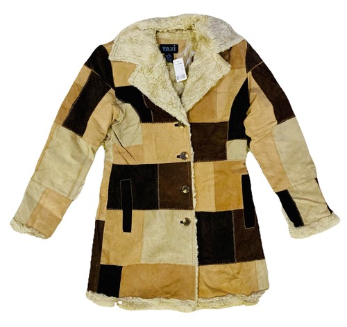 Women’s Vintage PU Leather Jacket – Lamb Fur Lined Autumn Winter Coat