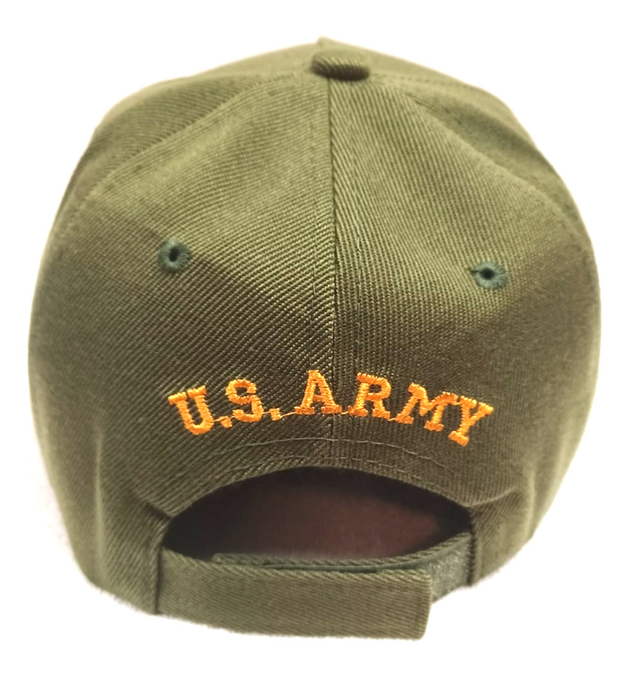 U.S. ARMY VETERAN MILITARY CAP ARMY HAT DARK GREEN WITH SHADOW AMERICAN FLAG