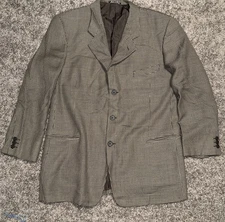 Giorgio Armani Le Collezioni Vtg Men’s Virgin Wool Blazer Italy Made Brown 44R