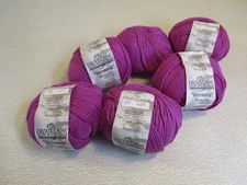 Cascade Yarns Venezia Yarn Magenta 6 Skeins 102 Yards Each Bulky Weight