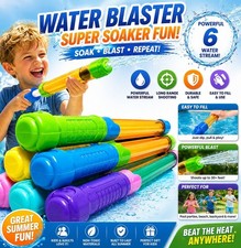6 Pack Water Gun Blasters for Kids Adults Outdoor Pool Beach Summer 12.6 Inch