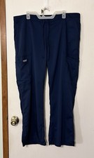 Size Med Cherokee Revolution Flare Drawstring scrub pants - WW120 royal blue