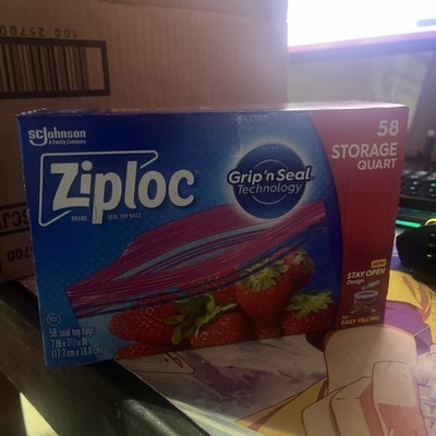 Ziploc 6 Boxes 58 Per Box Quart Ziplock Bag Zipper Sealer