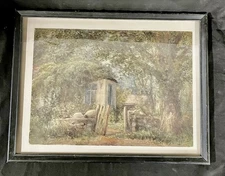 J. W. Oddie 1882-1886 Framed Watercolor 17” Enchanted Garden Scene