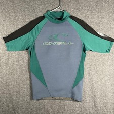 O'Neill Rash Guard Shirt Mens Large Blue Green Power Flex Surf Swim Top