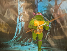 TMNT Donatello Original Production Cel w/ COA & Color BG 1990s - OPENED