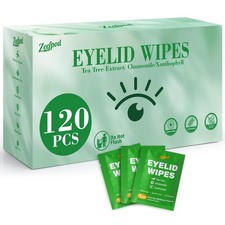120PCS Tea Tree Oil Eyelid Wipes   Soothing Hydrating Cleaning for Sensitive