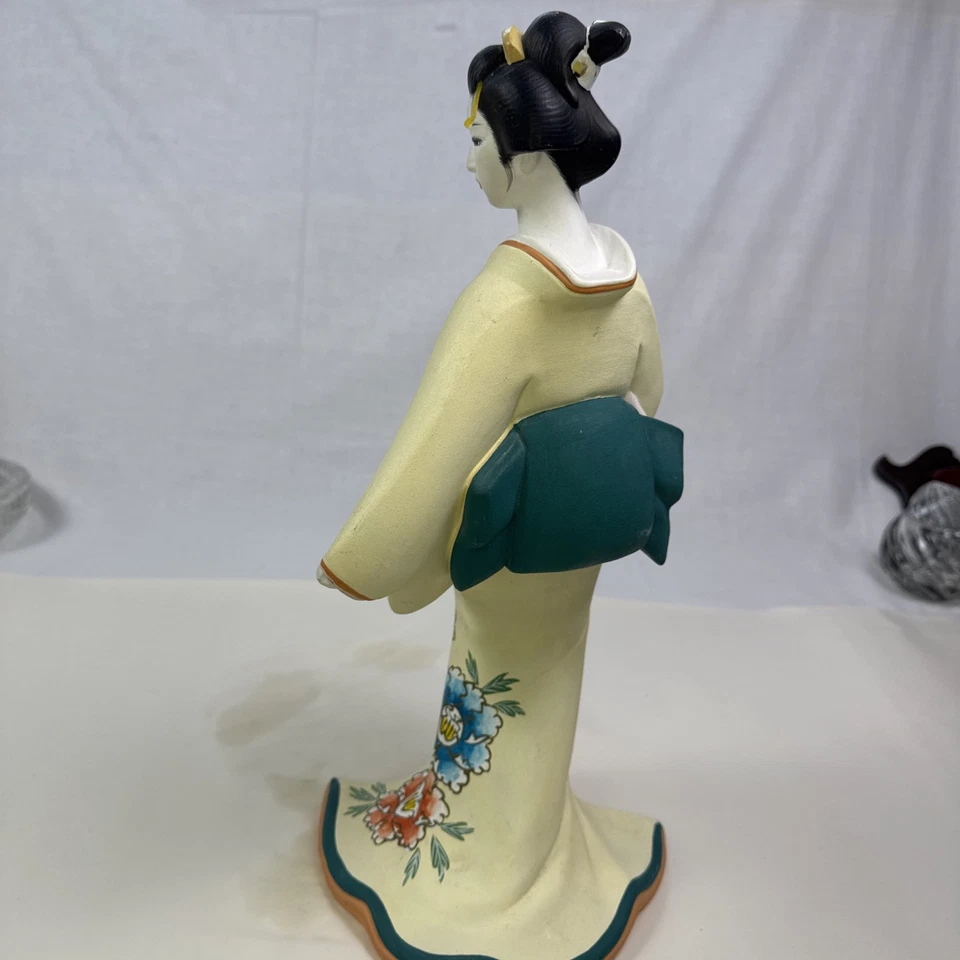 Hakata Bisque Doll, Maidens of Shiki Ori Ori, Peony Maiden of Summer. 15” Tall. - Image 4 of 4