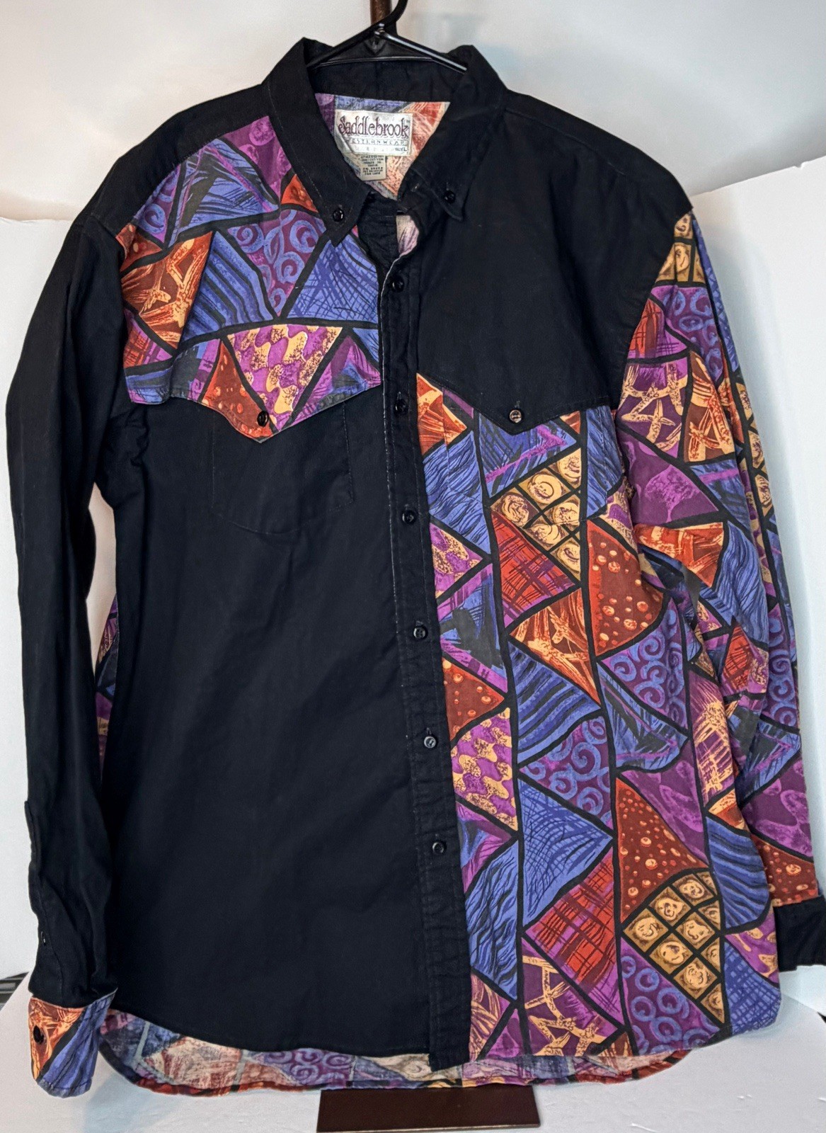 Saddlebrook 1990S PATCHWORK STYLE GEOMETRIC PRINT… - image 2