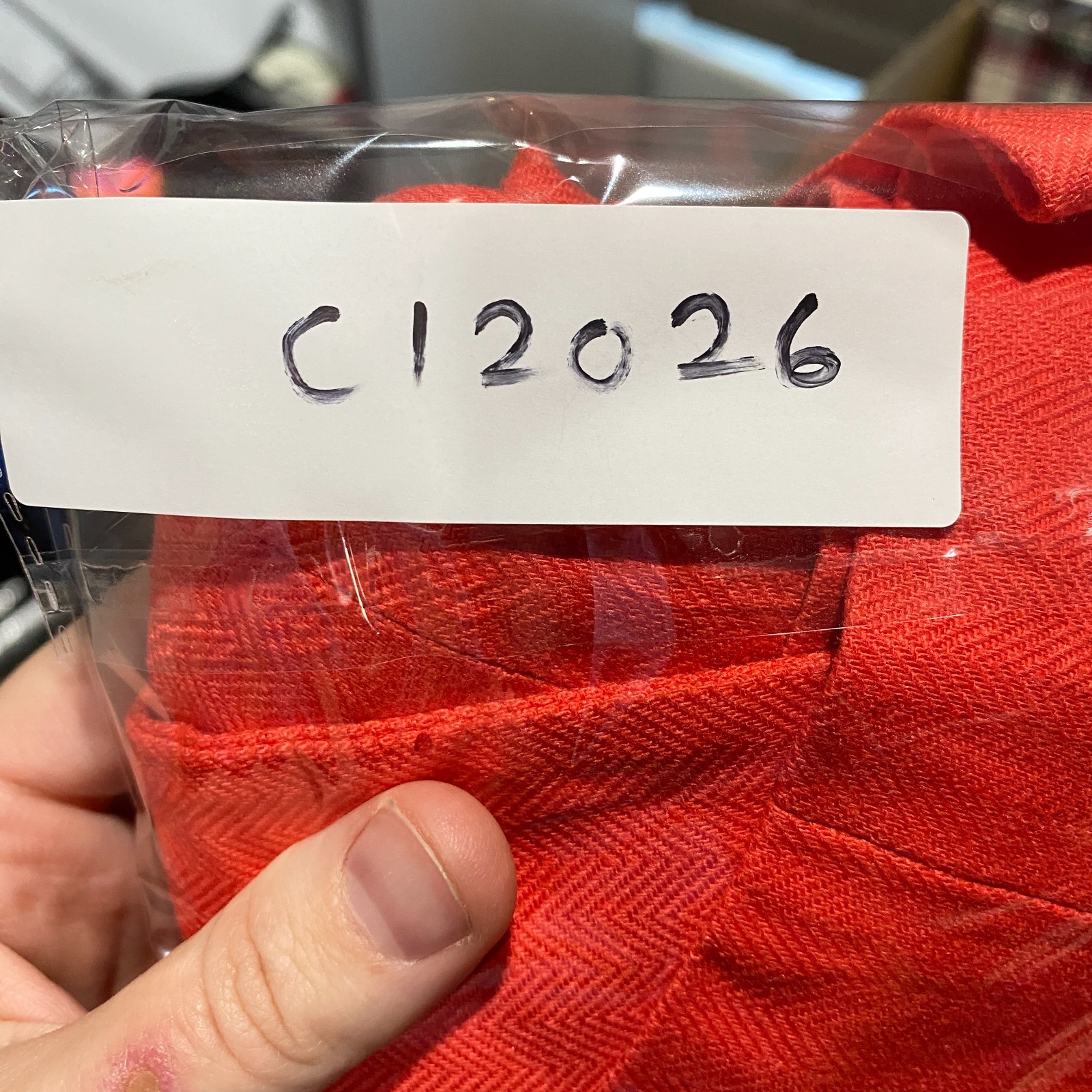 Liz Jordan Linen Blend Cropped Jacket Blazer Size 8 Red Herringbone Lined Office thumbnail 10