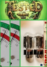 Pair RCA 6L6GC Black Plate Vacuum Tubes Side Halo Getter TESTED 100 NOS Strength